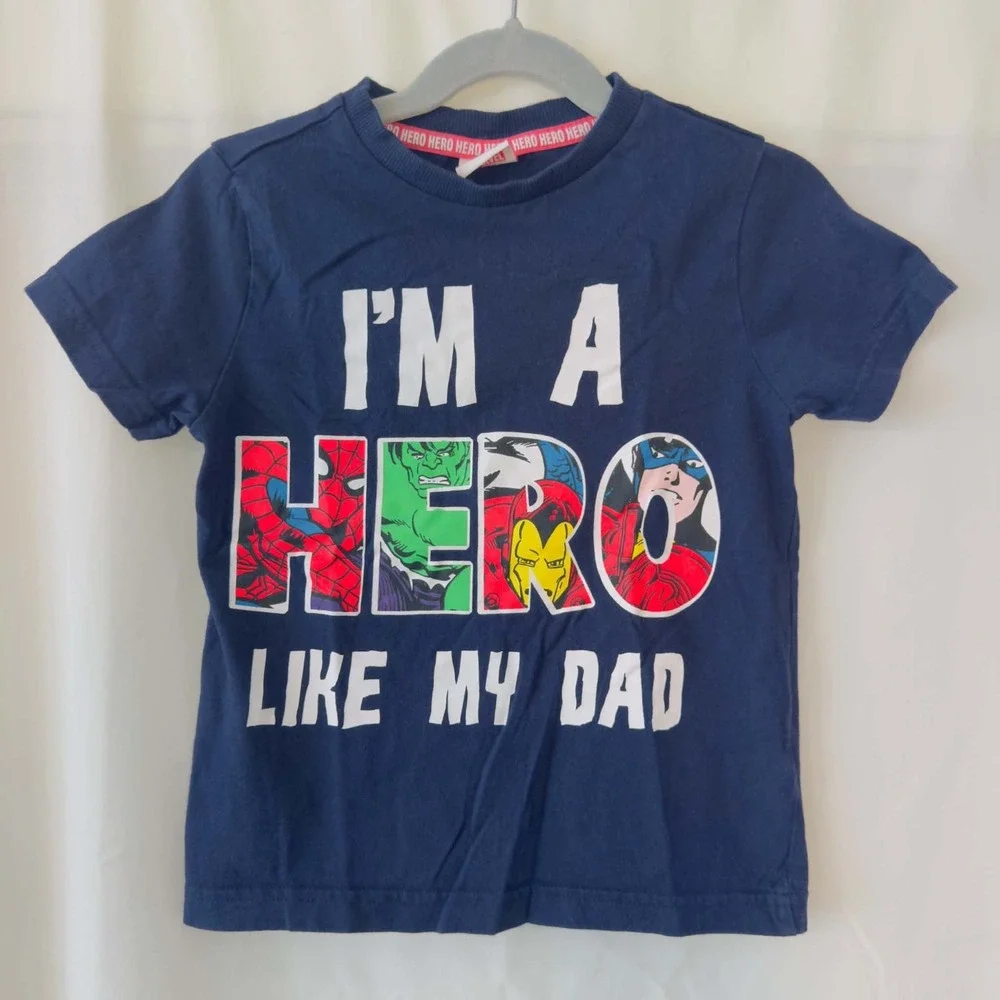 Marvel Boys Sz 4-5Y Organic Cotton Superhero Graphic Tee Spider-Man Hulk Kid's